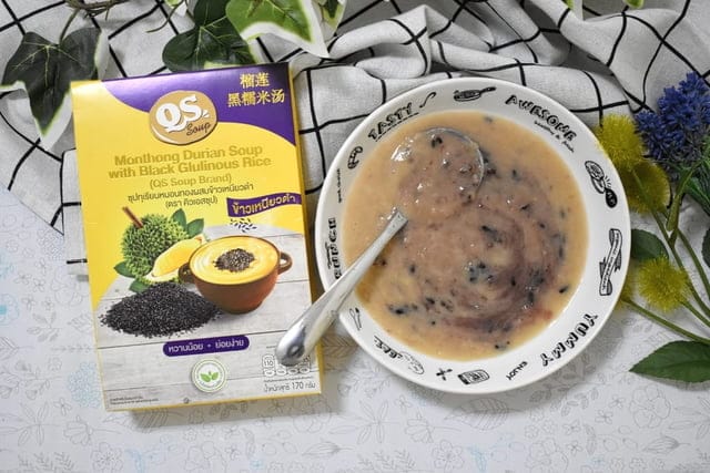 榴槤控最愛。QS SOUP 養生栗子&榴槤濃湯。（素食可用）。泰國養生栗子湯、芝麻栗子湯、金枕頭榴槤糯米湯、金枕頭榴槤大麥湯、金枕頭榴槤小米椰子湯