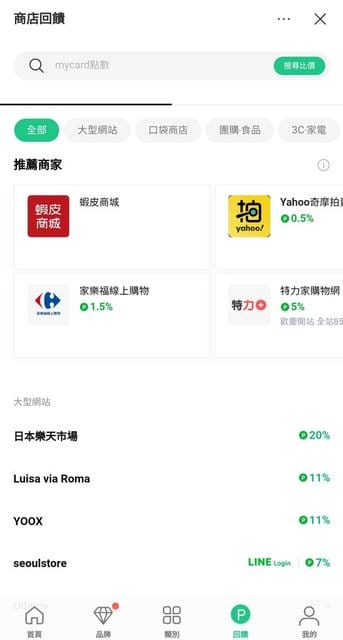 小資女省錢妙招。透過Line購物消費，賺LINE Points回饋點數。PChome 24小時購物。享購物網站購物金+點數，再獲LINE Points回饋點數，原來買東西也能賺錢