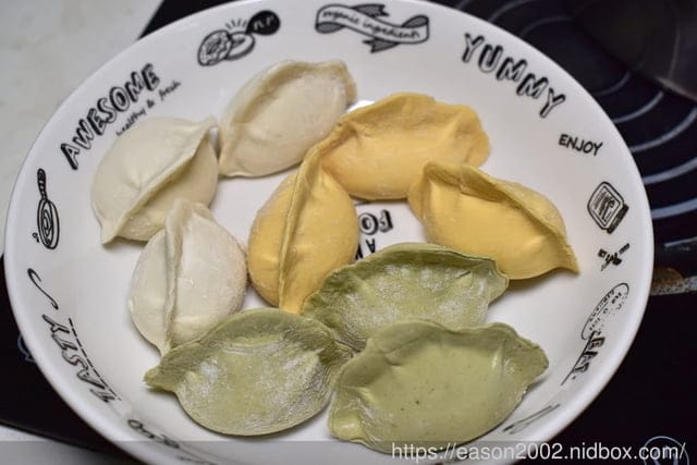 宅配美食。金三餃（蝦味高麗菜、日式咖喱、川味麻辣）。3種不同口味，滿足不同味蕾