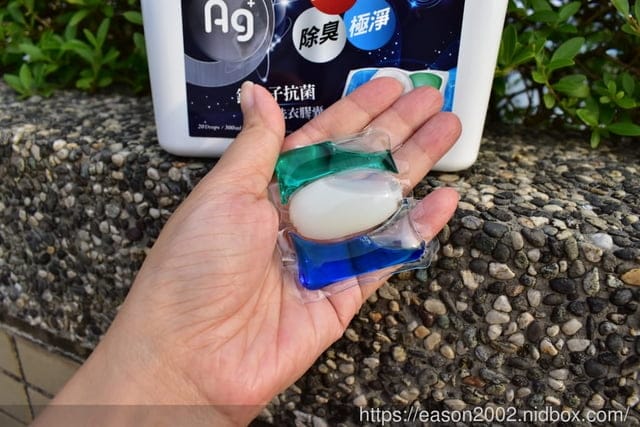 朵舒銀離子抗菌洗衣膠囊(洗衣球)。銀離子深層抗菌除臭三合一、無螢光劑、獨家蛋白酵素