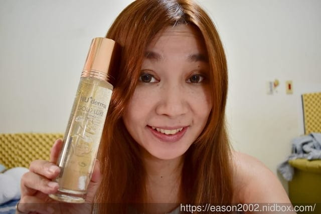 精華級的化妝水。＃NU+derma 金采極緻晶凍凝露。懶人保養秘笈