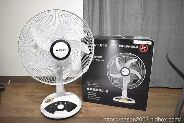 停電必備 戶外、露營、烤肉 充電風扇 | SANSUI山水 LED驅蚊照明 DC風扇 | 14吋LED智慧雙效驅蚊充電DC扇 開箱