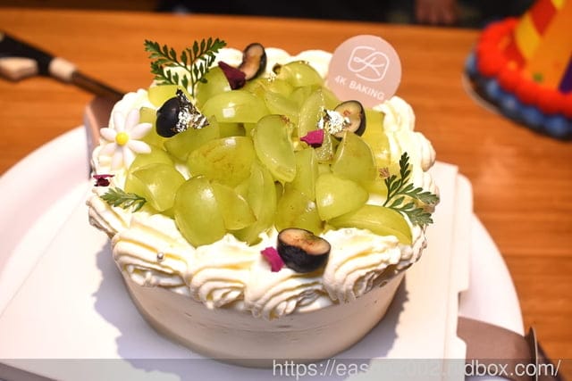 寶寶周歲生日蛋糕 | 4k手作烘培 4吋綠葡萄奶霜 手作低糖生乳奶霜+加州綠葡萄+莫諾尼香草戚風